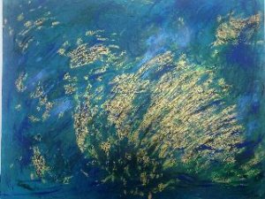 Simona Jachimecova, Under water world, acrylic on canvas, 112 x 142 cm, 2014